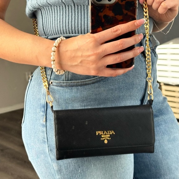 Prada Black Crossbody Bag with Gold Chain - Picture 12 of 12